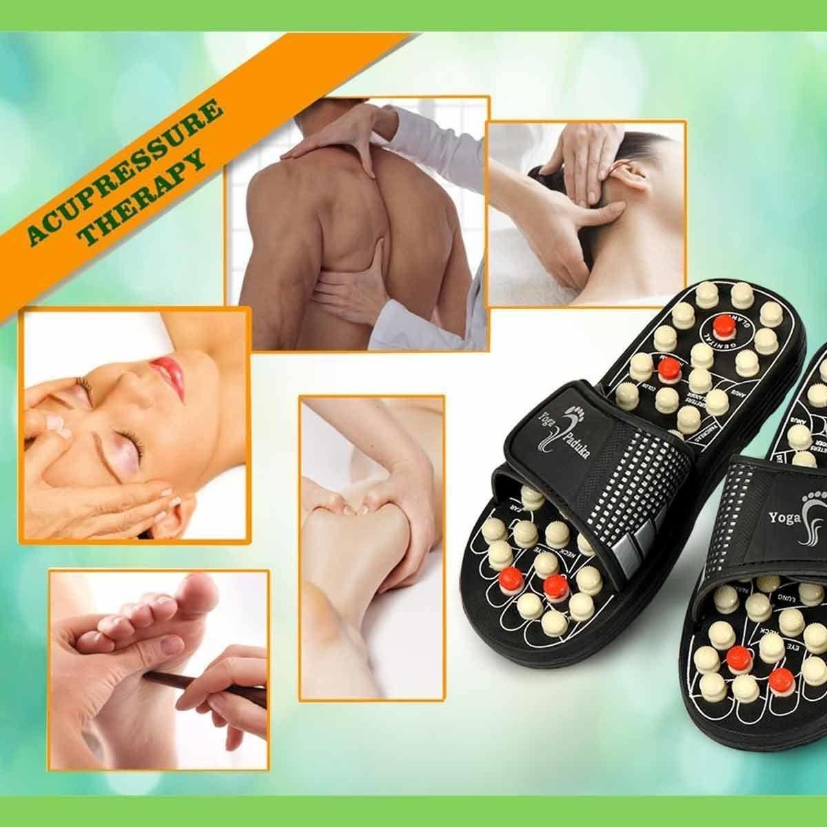 🌿 Acupressure & Magnetic Paduka Slippers 👣 – Boost Blood Circulation!