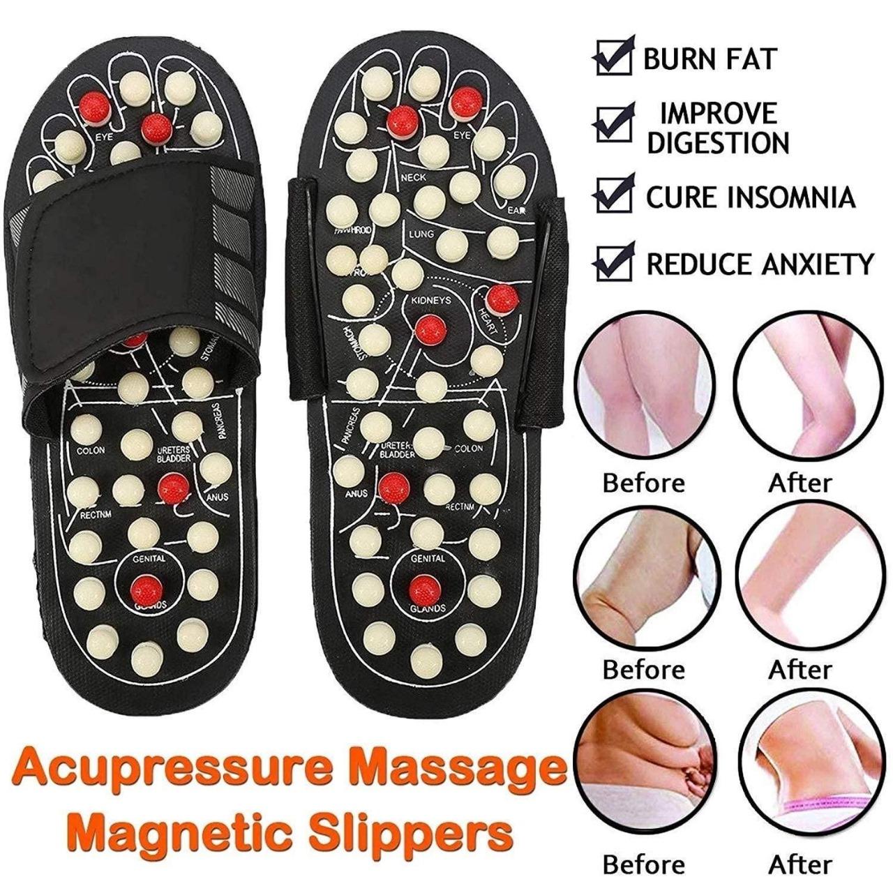 🌿 Acupressure & Magnetic Paduka Slippers 👣 – Boost Blood Circulation!