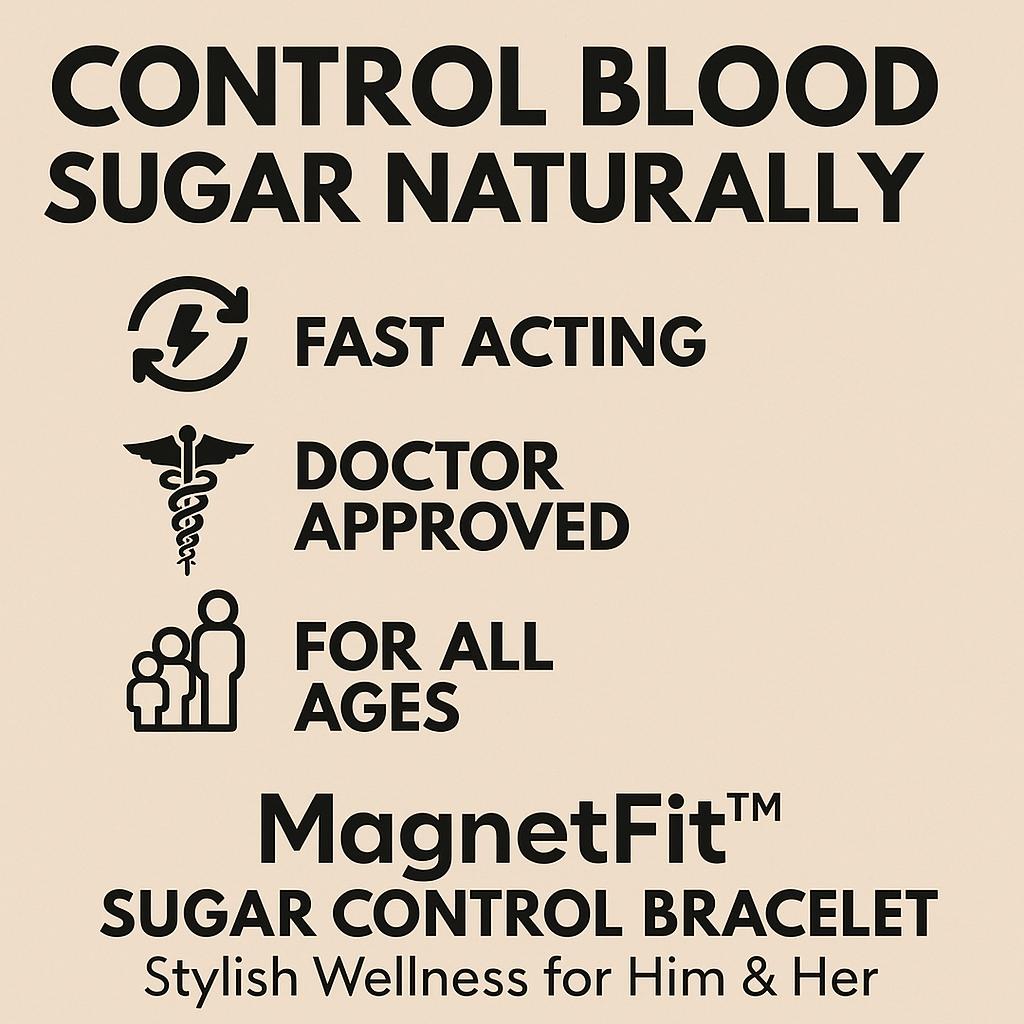 🖤 MagnetFit™ Sugar Control Bracelet – Stylish Wellness for Him & Her
